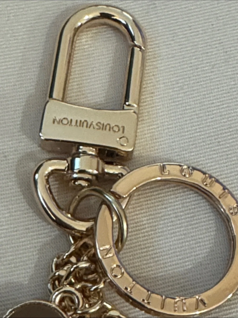 Unbranded bag charm Gold & Taupe LV Flower Key Charm - Designer Key & Card Holde
